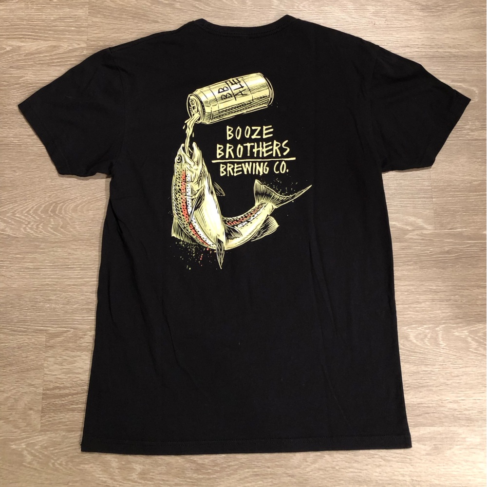Booze Brothers Brewing Co. “Drink Like A Fish” Ben Horton art Medium S/S T-Shirt